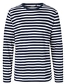 Heren T-shirt Neutral Long Sleeve Wit-Navy